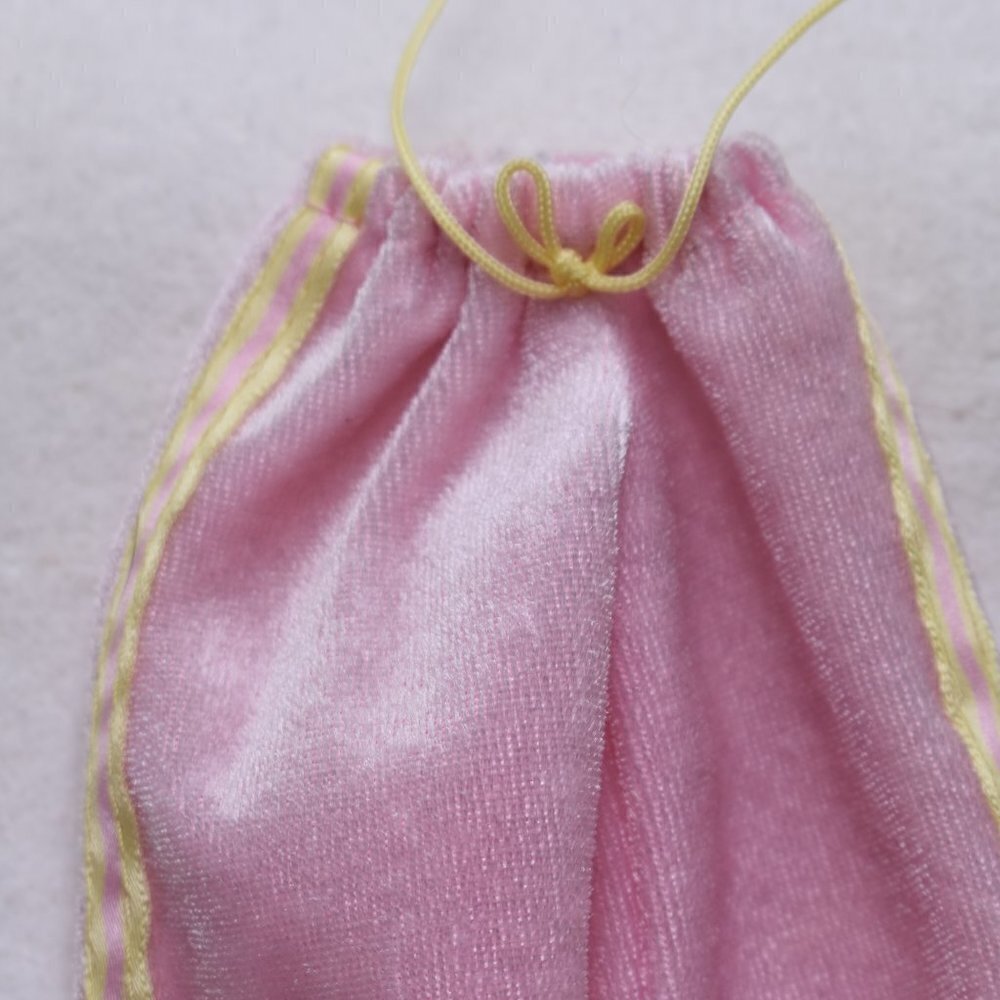 Vintage Genuine Barbie Doll Clothes Straight Leg Loose Pants Pink and Yellow - Picture 2 of 7